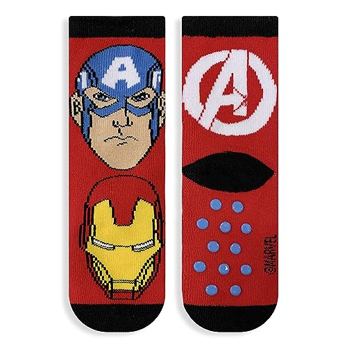 Marvel Avengers 6218 Baby-Socken aus Frottee, aus Baumwolle, rutschfest, rot, 27-30 von Marvel