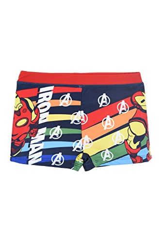 Marvel Avengers Badeshorts für Jungen, Badehose für Kinder, Jungen Slips, Boxer-Badeanzug Iron Man, Größe 4 Jahre, Rot von Marvel