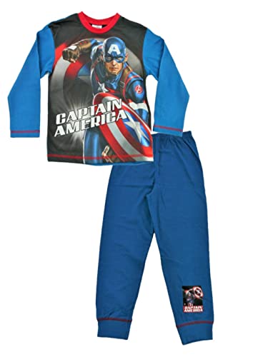 Marvel Avengers Captain America Jungen Schlafanzug, mehrfarbig, 7-8 Jahre von Marvel