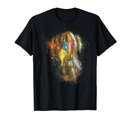 Marvel Avengers Endgame Gauntlet Painting Graphic T-Shirt - Damen, Unisex Kinder - Schwarz - S - Kurzarm - Klassische Passform - 100% Baumwolle - Comic Graphic - Superhelden - 18MARF00444A von Marvel