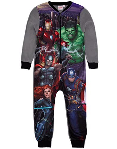 Marvel Avengers Grauer Einteiler für Jungen von | All-in-One-Fleece-Loungewear | Kinder-Pyjama-Schlafanzug-Nachtwäsche | Iron Man Hulk Thor Captain America | Gemütliche Geschenkartikel – 3–4 Jahre von Marvel