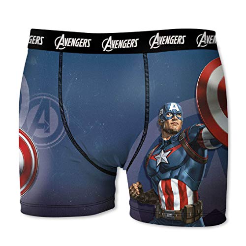 Marvel Avengers Herren Boxershort, 7X TOP Design's zur Auswahl Iron Man, Hulk, Thor, Captain America (Capt. America, M/5/48) von Marvel