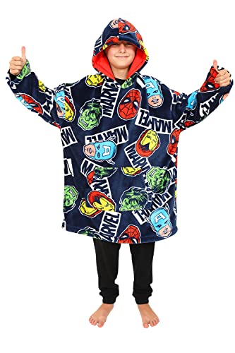 Marvel Avengers Hoodie Übergroße Fleecedecke Hoodie für Jungen Blau, blau, One size von Marvel