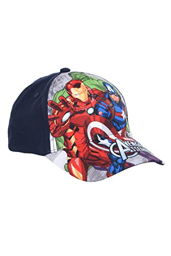 Marvel Avengers Hut für Jungen, Baseball Kappe, Hulk Capitan America Iron Man Design, Sommermütze, Geschenk für Jungen, Verstellbare Hut | Blau von Marvel