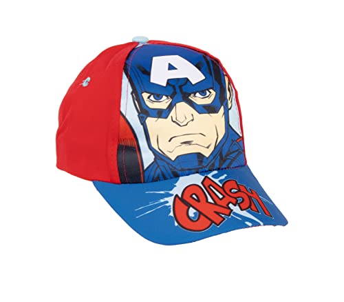 Marvel Avengers Hut für Jungen, Baseball Kappe, Iron Man Captain America Design, Kinder-Sommermütze, Geschenk für Jungen, Verstellbare Hut | Rot von Marvel