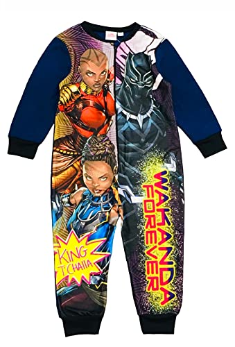 Marvel Avengers Jungen Fleece-Einteiler, Einteiler, Einteiler, Kinder, Avengers Schlafanzug, Onezee, 4–10 Jahre, Black Panther, 7-8 Jahre von Marvel