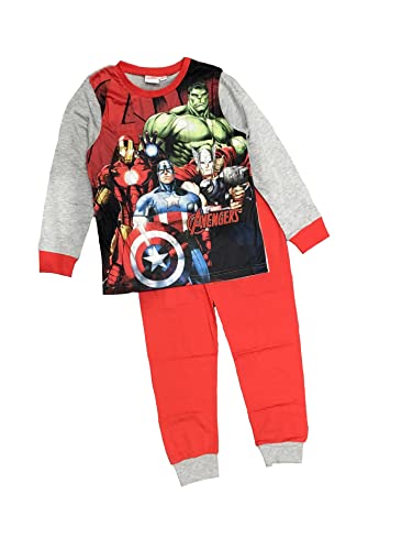 Marvel Avengers Jungen Schlafanzug Alter 3-10 Jahre, rot, 134 von Marvel