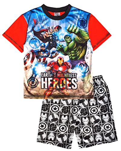 Marvel Avengers Jungen Schlafanzug Kurz, rot, 110 von Marvel