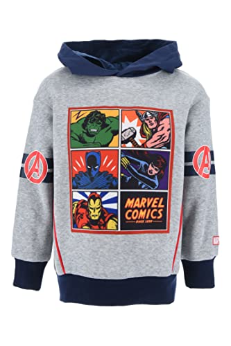 Marvel Avengers Jungen Sweatshirt, Avengers Design, Kinderkleidung, Pullover, Jungen Hoodie, Geschenk für Jungen und Teenager (as3, Age, 4_Years, Regular, Grau) von Marvel