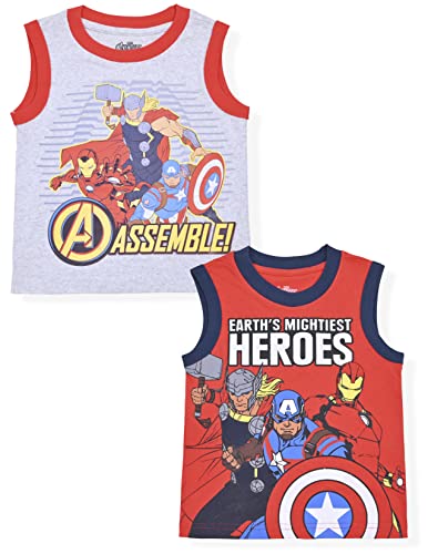 Marvel Avengers Jungen-Tanktop für Kleinkinder und kleine Kinder, Rot/Grau, 2er-Pack, Rot, 6 Jahre von Marvel