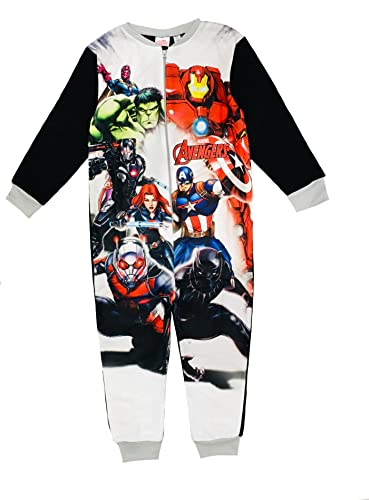 Marvel Avengers Onesie für Kinder, Kinder Onesie Charaktere, All in One Kinder PJ Jumpsuit Nachtwäsche Geschenk für Jungen Gr. 110, Schwarz/Mehrfarbig von Marvel