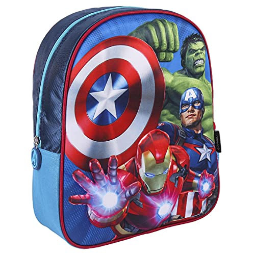 Marvel Avengers Rucksack für Jungen, 3D Design Avengers Iron Man Captain America und Hulk, Superhelden Rucksack, Kinder Reise Tasche, Geschenk für Jungen von Marvel