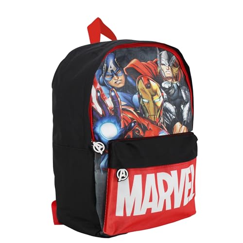 Marvel Avengers Rucksack für Jungen, Design Captain America Iron Man und Thor Schulrucksack, Jugendrucksack, Reiserucksack, Geschenk für Kinder und Jugendliche von Marvel