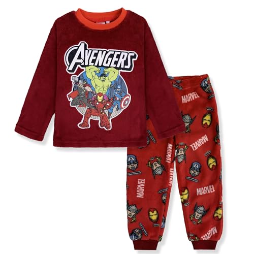 Marvel Avengers Schlafanzug für Kinder, Fleece, Winter, 6267, rot, 8 Jahre von Marvel