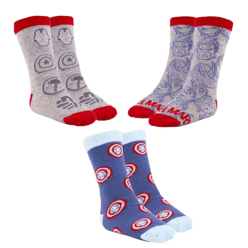 Marvel Avengers Socken für Jungen, Avengers Design, Geschenk für Jungen und Teenager, Größe EU 23/26 von Marvel