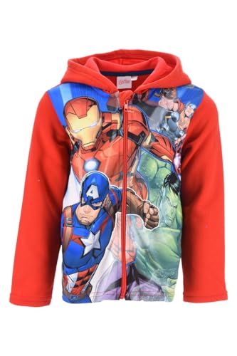 Marvel Avengers Sweatshirt für Jungen, Pullover im Avengers-Design, Weiches Rot Textil-Sweatshirt, Kapuzenpullover, Geschenk für Jungen, Größe 4 Jahre - Rot von Marvel