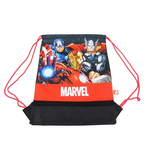 Marvel Avengers Turnbeutel für Jungen, Jugend-Rucksack mit Kordelzug, Gepäcktasche, Reisesack Rucksack, Geschenk für Kinder und Jugendliche von Marvel