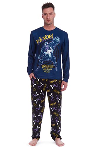 Marvel Avengers Venom Pyjama-Shirt und Hose für Erwachsene, Blau/Schwarz, XL von Marvel