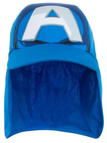 Marvel Cap Jungen | Captain America Sonnenhut Kinder Mit Visier| Avengers Cap Und Mütze Jungen| Kappe Kinder Für Den Sommer | Einheitsgröße Blue von Marvel