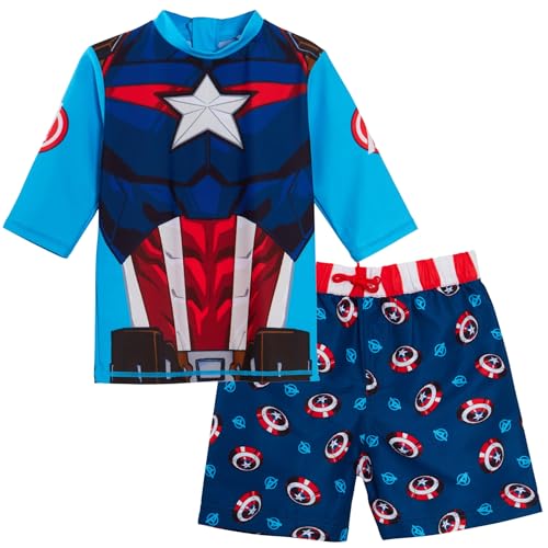 Captain America Badeshorts + Rash Vest 4-5 Jahre. von Marvel