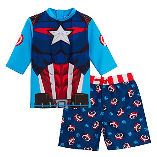 Captain America Badeshorts + Rash Vest 9-10 Jahre. von Marvel