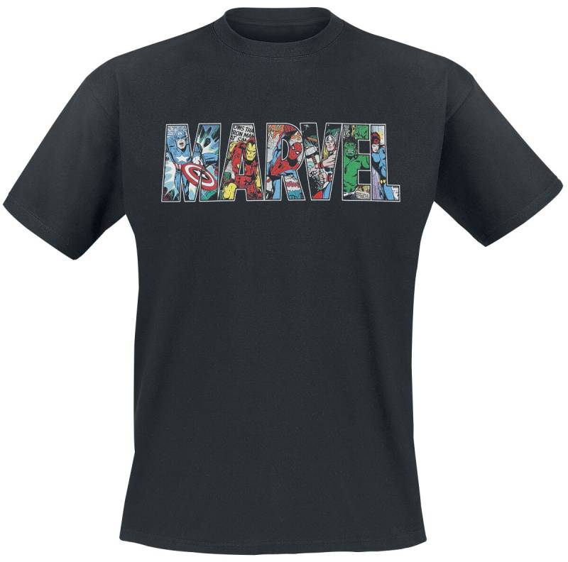 Marvel Character Logo T-Shirt schwarz in XXL Marvel Character Logo T-Shirt schwarz in XXL von Marvel