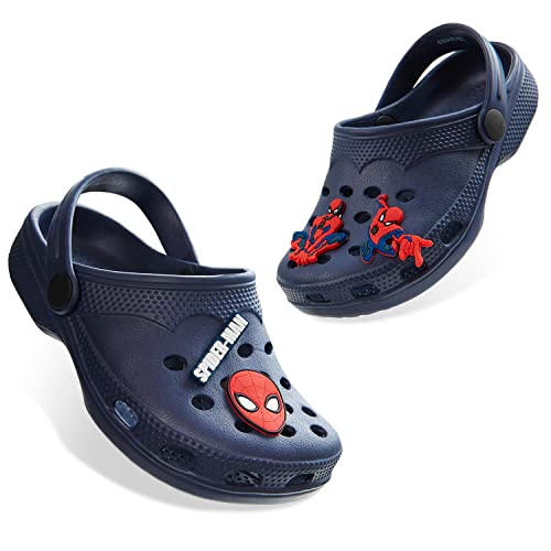 Marvel Clogs mit abnehmbaren Anhängern, Kinder Sandalen Strandschuhe Kinder - Geschenke für Jungs (Marineblau Spiderman, 28 EU) von Marvel