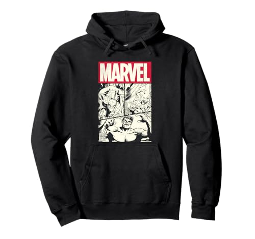 Marvel Comic Cover With Spider-Man, Captain America, Hulk Pullover Hoodie von Marvel