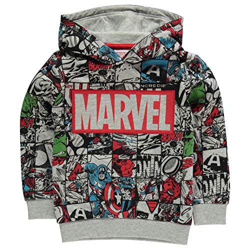 Marvel Comics Avengers Jungen Graphic Hoodie Kinder Kids Junior Child Multi Character Design, Grau/Print, 110 von Marvel