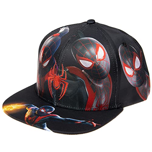 Marvel Comics Herren Spiderman-Kostüm, Bestickt/Bedruckt, Snapback, Flache Krempe, Baseballkappe, Multi Spider, Einheitsgröße von Marvel