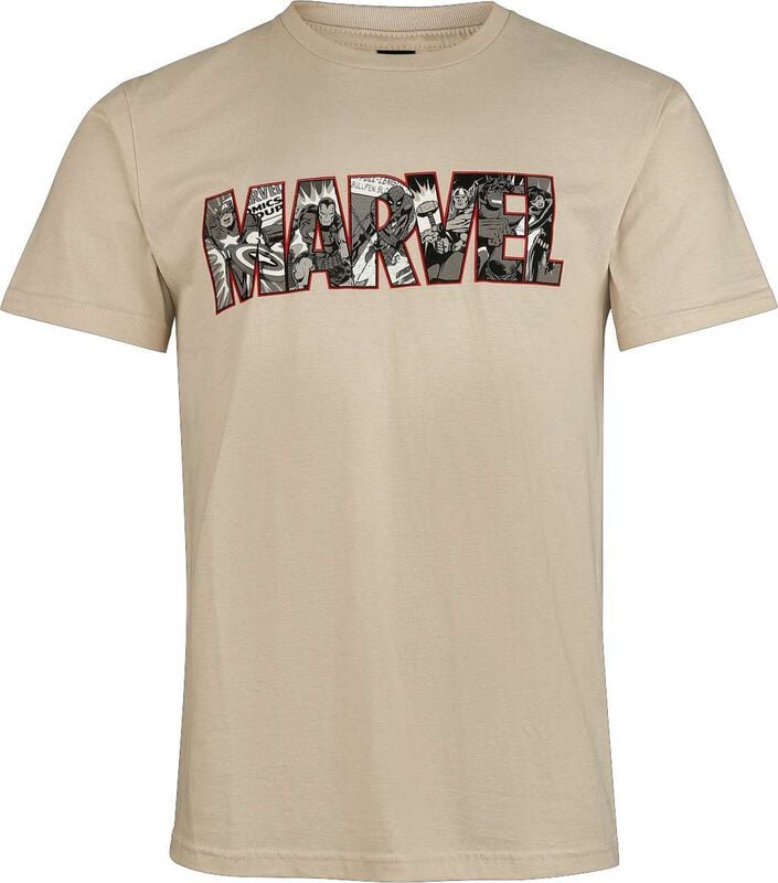 Marvel Comics Logo Heroes T-Shirt sand in XL Marvel Comics Logo Heroes T-Shirt sand in XL von Marvel