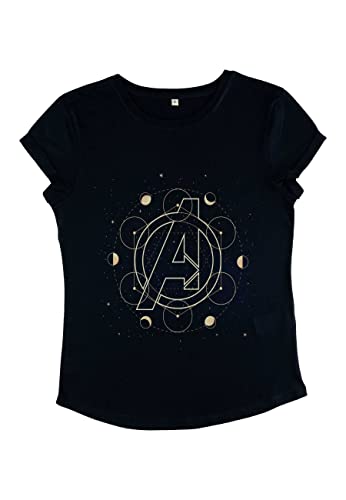 Marvel Damen Avengers Classic Astrological Avengers Women's Rolled Sleeve T-shirt, Navy Blue, M von Marvel