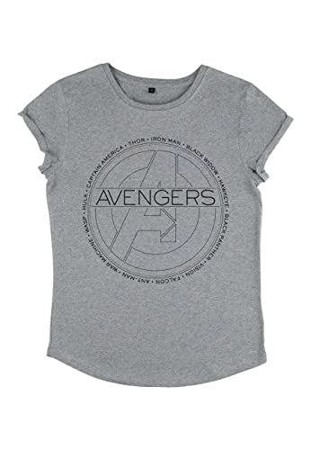 Marvel Avengers Classic - Avengers Circle Icon Women's Rolled-sleeve Melange grey L von Marvel