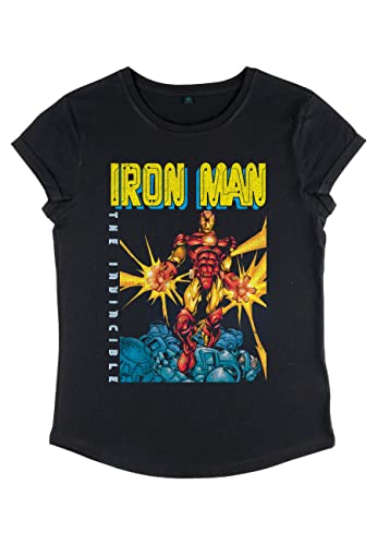 Marvel Avengers Classic - IRON MAN Women's Rolled-sleeve Black L von Marvel