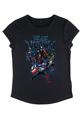 Marvel Damen Avengers We Are Venom Women's Rolled Sleeve T-shirt, Schwarz, M von Marvel