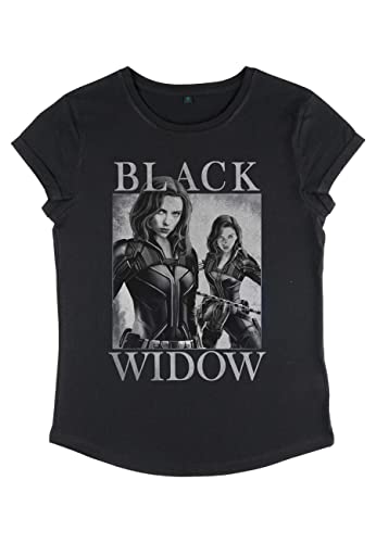 Marvel Black Widow - Two Widows Mirror Women's Rolled-sleeve Black S von Marvel