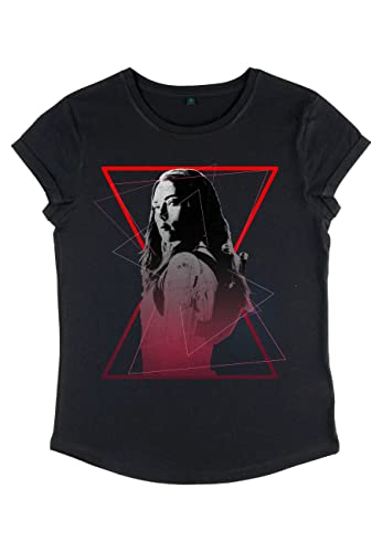 Marvel Damen Black Widow Widows Symbol Women's Rolled Sleeve T-shirt, Schwarz, M von Marvel