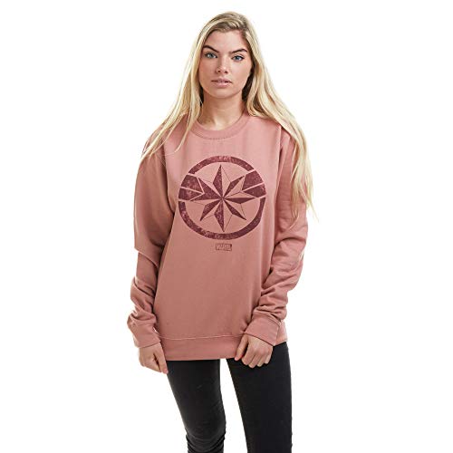 Marvel Damen Captain Crew Sweat Pullover, Dusty Pink, X-Large von Marvel