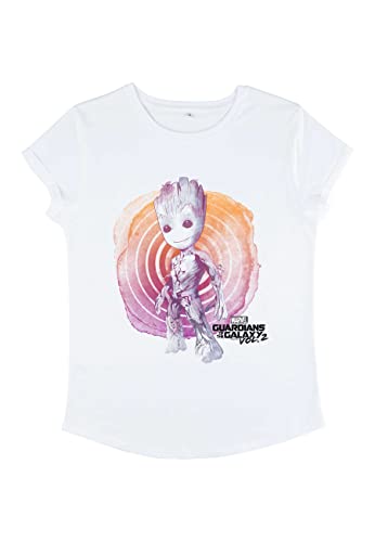 Marvel Guardians Of The Galaxy 2 - Side View Star Women's Rolled-sleeve White XL von Marvel
