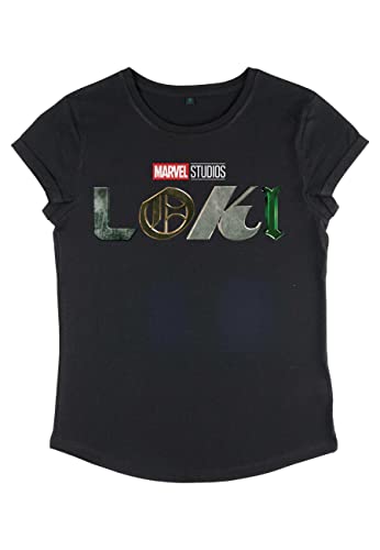 Marvel Loki - Loki Logo Women's Rolled-sleeve Black S von Marvel