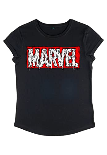 Marvel - Melting Marvel Women's Rolled-sleeve Black L von Marvel