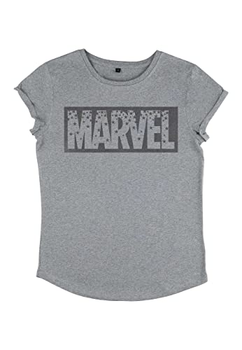 Marvel - Starry Logo Women's Rolled-sleeve Melange grey L von Marvel