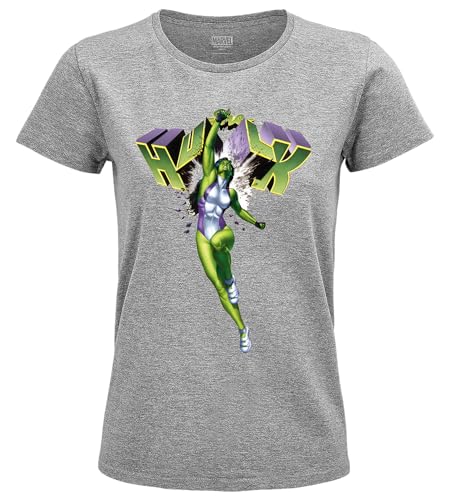 Marvel Damen Womarcots021 T-Shirt, grau meliert, M von Marvel