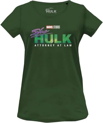 Marvel Damen Woshehuts002 T-Shirt, flaschengrün, Large Marvel Damen Woshehuts002 T-Shirt, flaschengrün, Large von Marvel