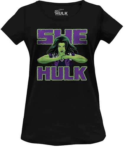 Marvel Damen Woshehuts005 T-Shirt, Schwarz, XXL Marvel Damen Woshehuts005 T-Shirt, Schwarz, XXL von Marvel