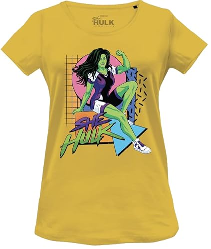 Marvel Damen Woshehuts006 T-Shirt, gelb, Large von Marvel