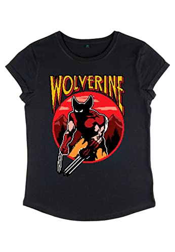 Marvel Damen X-men Wolverine Nes Game Women's Rolled Sleeve T-shirt, Schwarz, S von Marvel