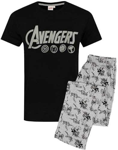 Marvel Die Avengers Mens Pyjamas Logo Lounge Hosen & T-Shirt Set von Marvel