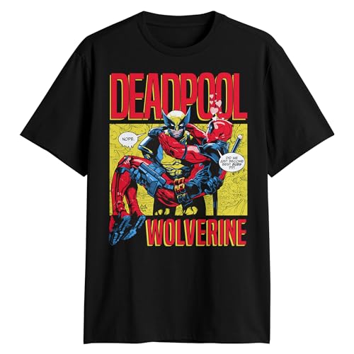 Marvel Deadpool 3 Wolverine Best Bubs Cover T-Shirt, Schwarz, L von Marvel