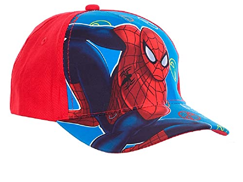 Marvel Disney Offizielle Spiderman Kinder Jungen Mützen Baseball Kappe Alter 2 zu 6 Jahre (52cm (Alter 3/5), Spiderman Rot ET4031) von Marvel